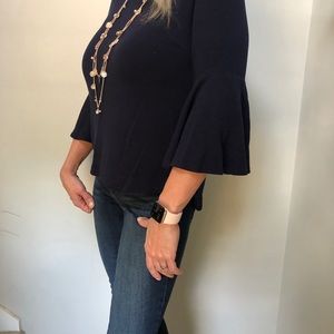 Navy blue 3/4 flare sleeved shirt size - M